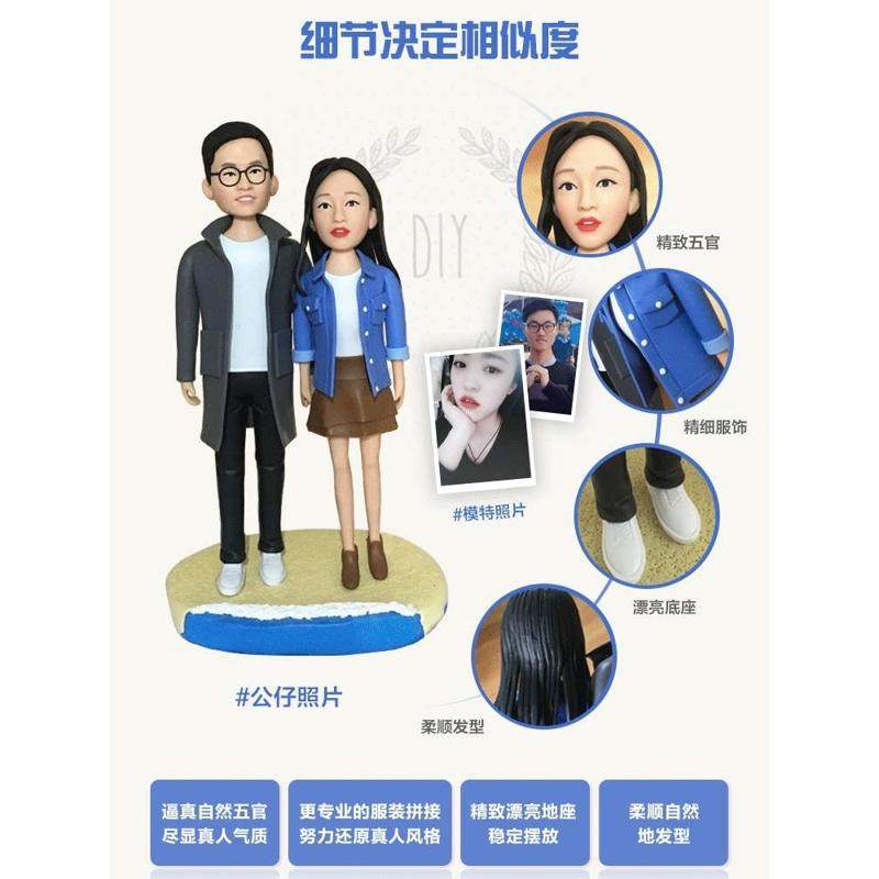 软陶人偶定制玩偶蜡像泥塑摆件手工捏泥人真人像情侣生日结婚礼物,淘宝优惠券,粉丝福利购,淘宝优惠卷