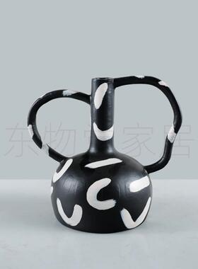 现简约北欧极简轻中式花树脂软摆件花器摆件样代板房客厅装RBV纹