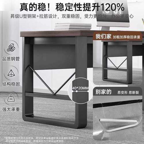 电脑桌台式简约现代办公桌员工办公室老板桌家用桌子人造板中式 - 图3