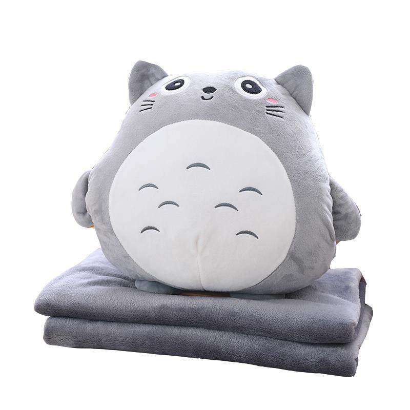 汽车三合一抱枕龙猫被子两用毯子靠枕毯空调午睡枕靠垫午休枕头 - 图3