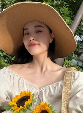 可折叠简约出游度假防晒沙滩帽子
