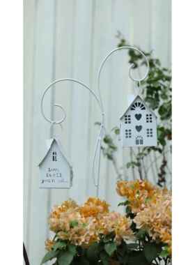 众擎杂院园艺铁皮白色小房子挂钩花插地插同人AI