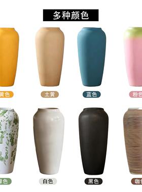 高级感向葵陶瓷花瓶客厅插干花盆简日土黄色艺约术装饰L330-101摆