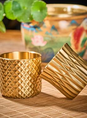 新款直销严选黄铜酒杯高脚杯金属百福龙凤摆件酒宴小酒杯高脚杯供