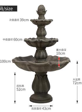 正品酒户流水招件财喷泉摆循环水池庭院外花园别墅店落地莲花景观