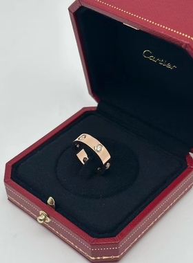 公价4.7万】99新卡地亚LOVE系列玫瑰金六钻戒指多码咨询B4097500