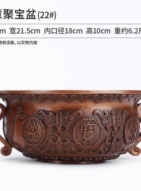 正品紫铜实心聚室宝盆铜摆饰新中家居办公面公式司开 桌业乔迁礼