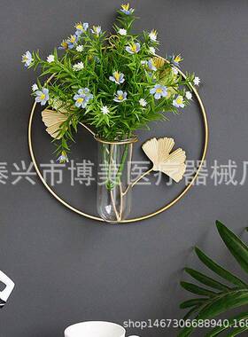 欧式挂壁式玻璃水培餐厅墙面挂件居家背景绿萝植物水培铁艺装饰品