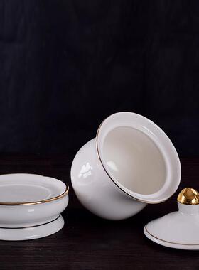 供佛陶瓷圣水杯套装白描圣水杯茶杯玻璃水杯陶瓷供具一套香炉包邮