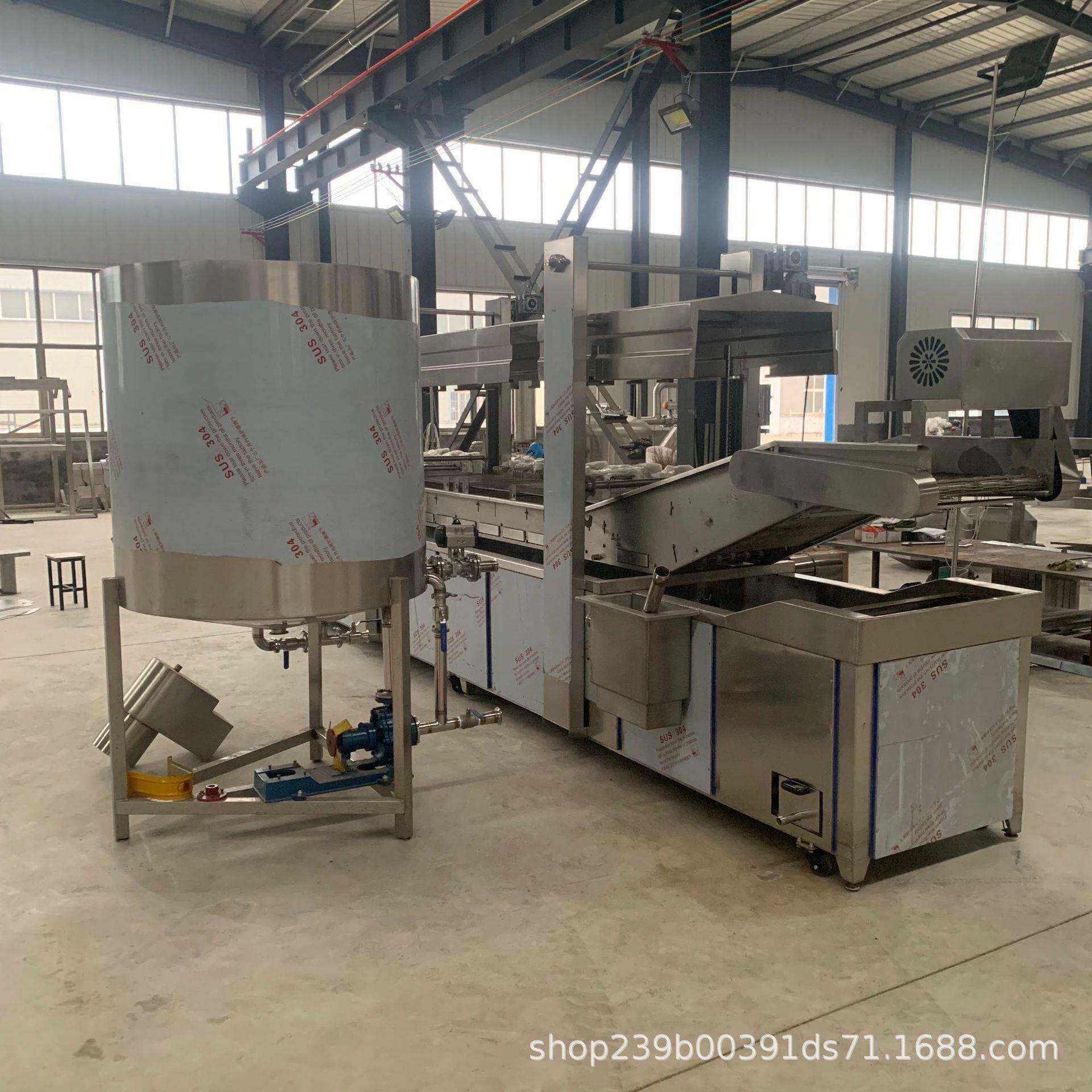 Commercial pancake crispy frying machine, steamed hemp leaf frying production line, intelligent temperature-controlled crispy cake frying equipment