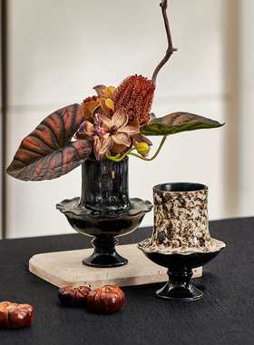 陈列摆件复古装饰情绪稳定花瓶轻感器高级摆法式小花花艺中古陶瓷