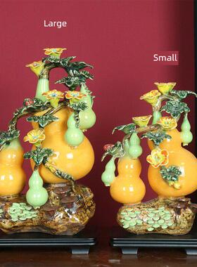 五福临门第五代陶艺葫芦饰同堂装饰中国手工开启乔迁礼物石湾娃娃