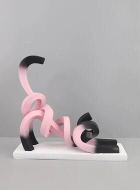 样现伸展猫儿童房扭曲线条猫咪NJ120趣味室板间售楼处卧代米黑动