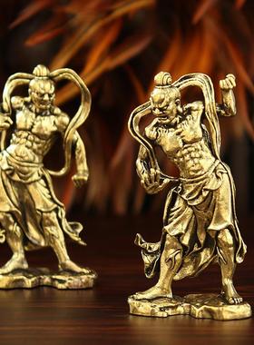 新铜横哈二江铜饰覆古铜左右门神老拜客厅米屋保护礼品