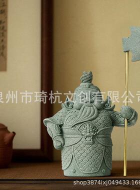 新中式哼哈二将护宅门神摆件客厅入户玄关电视柜书房家居桌面装饰
