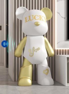 红暴VEH落地摆件客厅电视柜进门入熊户沙发旁网前台大力厅高级装