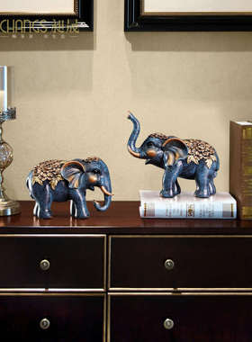 大象招财摆件中式家居客厅办公室电视柜玄关桌酒柜装饰品乔迁礼物