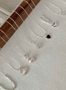 锁s25纯银珍珠蝴蝶结项9不掉色女夏季小XL0329众高级感百搭骨链链