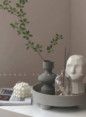 梦鹿工作室托盘陶瓷花瓶客厅插花餐桌复古玄关摆件酒柜装饰仪式感