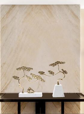 新中式现代禅意黄铜松树摆件 适用客厅茶室软装饰品 酒店样板间装