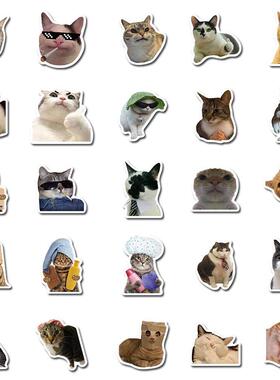 50PCS Cat MEME Funny Animals Stickers Vintage Toy DIY Kids N