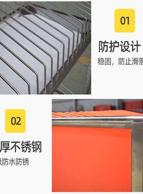 厂家现货不锈钢托盘架加厚可移动置物工具架厨房餐厅烤盘架沥水架
