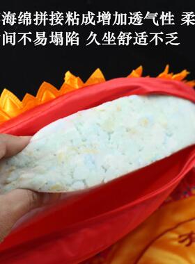 拜垫拜佛垫跪垫家用加厚圆形九品莲花缎面蒲团打坐禅修垫佛堂用品