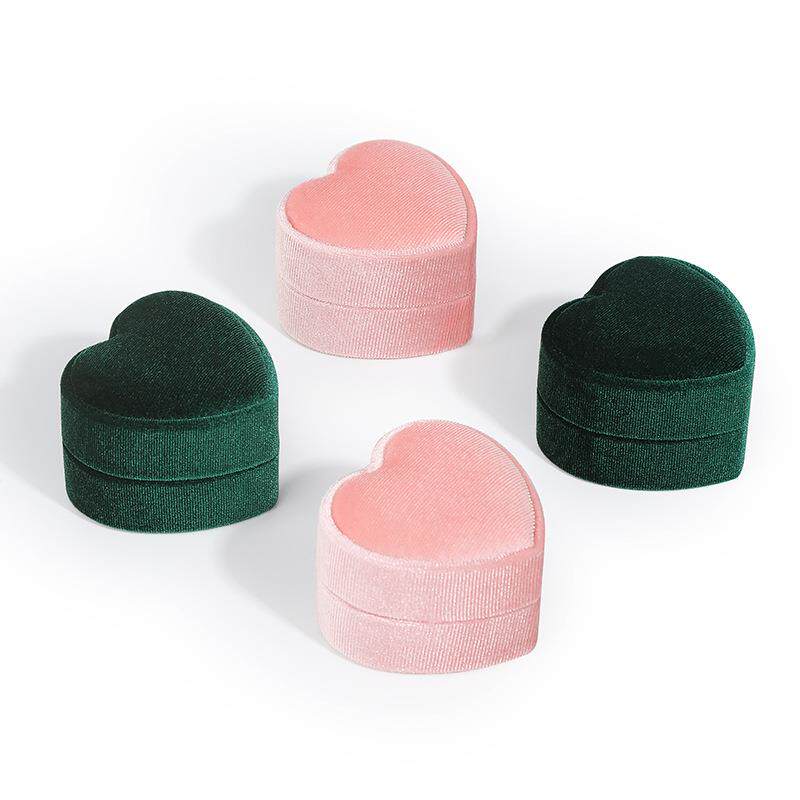 Love gNDJ Korean velvet jewelry box, exquisite and portable heart-shaped ring pendant, hanging display ring storage box seal
