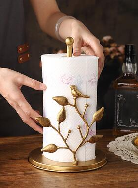 铁艺纸巾架立式免安装抽纸筒客厅卧室收纳摆件桌面整理餐巾纸架底