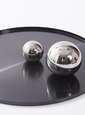 现代简约电镀金色球摆件家居客厅摆设轻奢样板间桌面托 托盘搭配