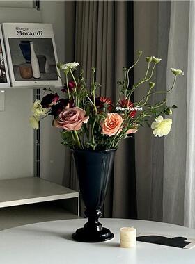 l式SientWind寂风生活法复古高脚陶摆瓷花瓶大口径桌yy767945面高