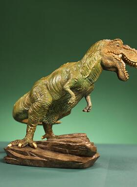 直销新款彩绘全铜恐龙霸王龙小摆件工艺品居家客厅玄关办公室桌面