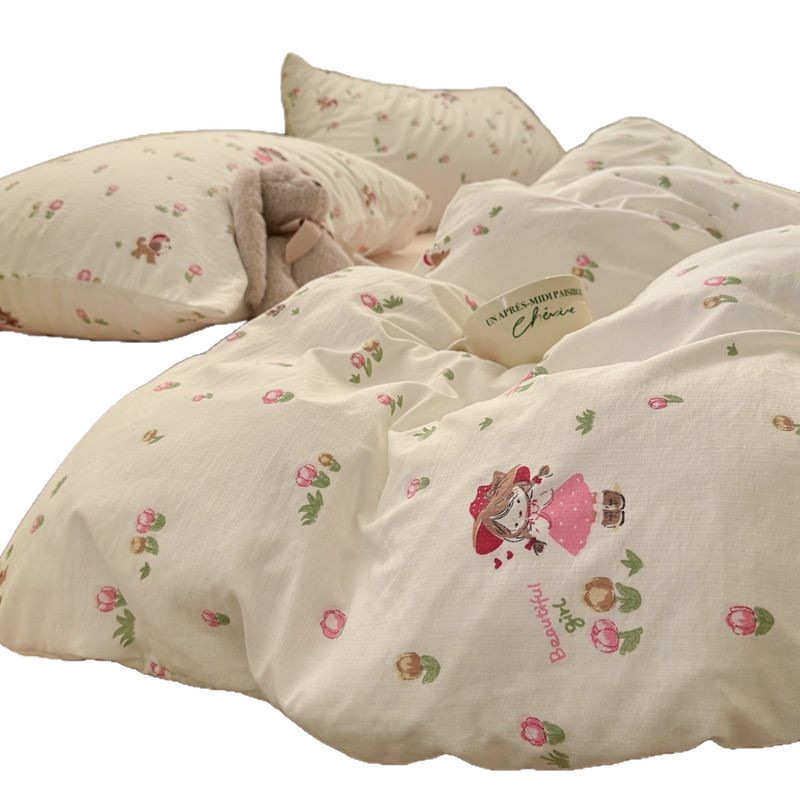 直销水洗点四风波奶油件套套棉被单被罩工厂代发床上三件套被单,淘宝优惠券,粉丝福利购,淘宝优惠卷