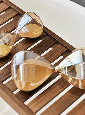 创意金色沙漏计时器15 30分钟沙漏简约现代软装家居摆饰书架装饰