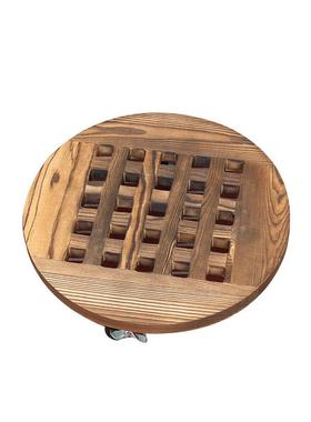 碳化木质木质加厚圆形装饰摆件