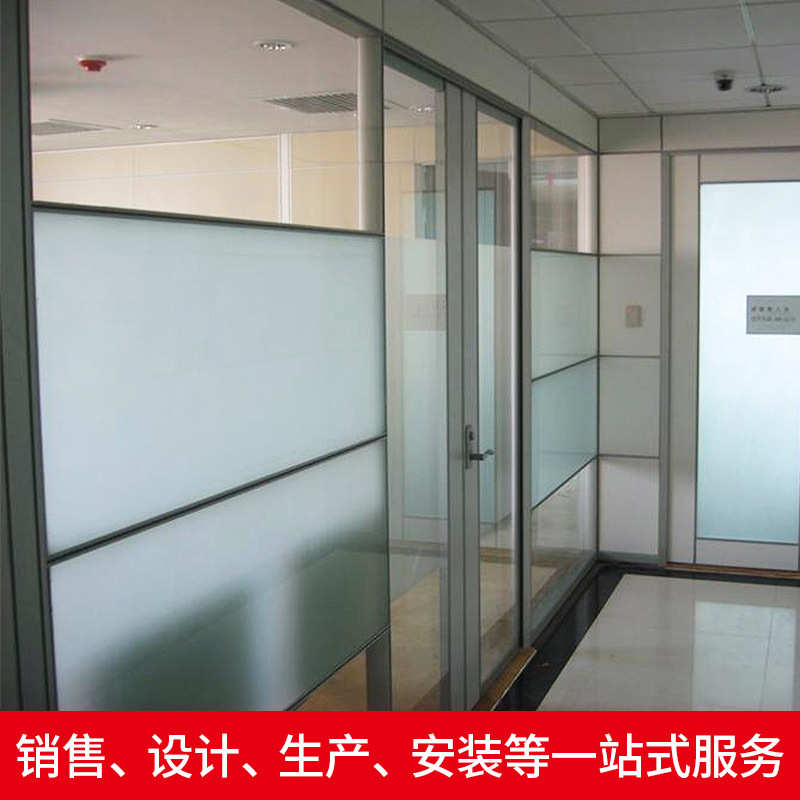 办公室玻璃隔断墙铝合金屏风高隔断间钢化玻璃中空内置百叶隔音间 - 图2