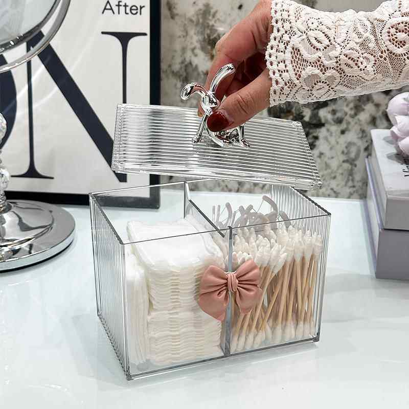 化妆棉收纳盒网红带盖防尘棉签罐亚克力透明盒子桌面小饰品置物盒,淘宝优惠券,粉丝福利购,淘宝优惠卷