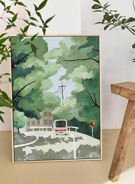 布纸有爱 街影 北欧风客厅三联装饰画小清新沙发墙挂画民宿风景画