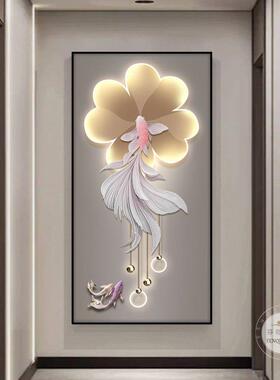 立体镶钻轻奢玄关挂画 画走廊走道灯光现代简约高级感入户客厅装