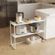 Microwave oven rack floor storage and sorting new iron rack kitchen household rack thickening art storage debris