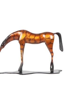 宋代美学新中式艺术装饰品中古风高级感客厅办公室茶室合金马摆件