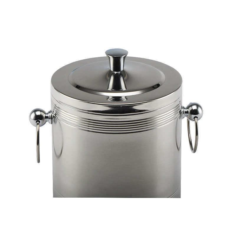 Macgle麦戈 直身螺纹双层保温不锈钢冰桶  酒店客房用冰粒桶 1.0L,淘宝优惠券,粉丝福利购,淘宝优惠卷