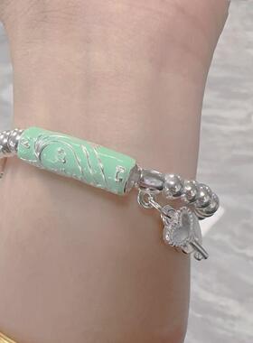 2026泰国阿赞博蓝色手链流苏女士轻奢风高级感小众设计个性百搭手