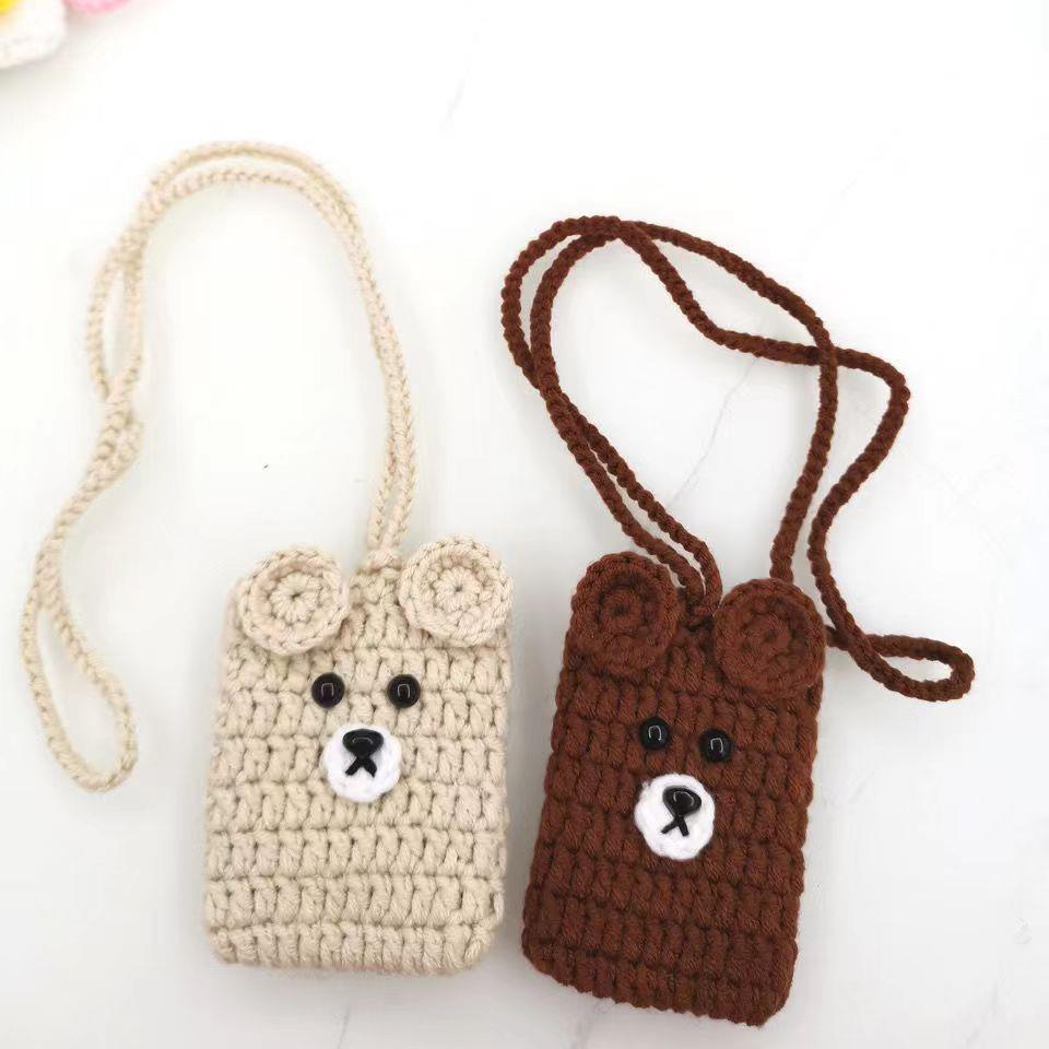 New direct selling hand-knitted bus card protective cover crochet student meal card campus access control girl ID couple