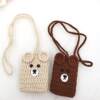 New direct selling hand-knitted bus card protective cover crochet student meal card campus access control girl ID couple
