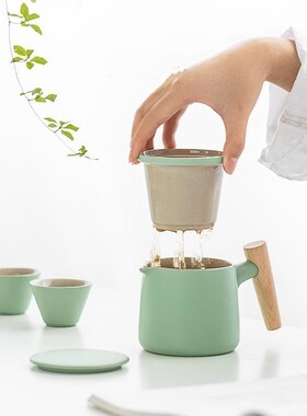 陶瓷便携式旅行茶具个人专用小套装随身快客杯泡茶壶茶杯户外露营