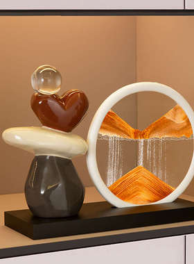 时来运转流沙画摆件客厅电视柜酒柜书房轻奢高级感小众装饰品