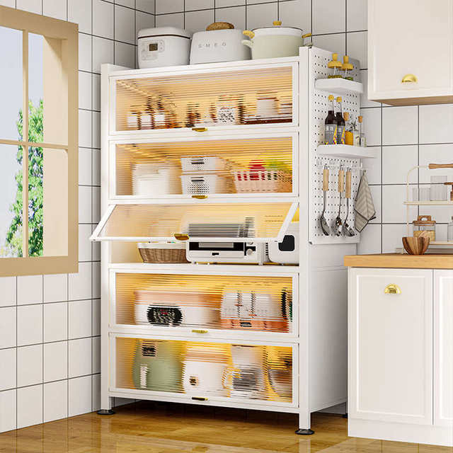 Kitchen storage rack floor-mounted multi-layer dustproof storage cabinet household multi-function cupboard dining side cabinet cabinet storage cabinet