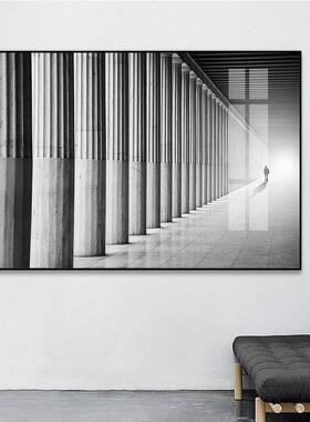 一路向前现代黑白工业风创意空间装饰画设计师样板房办公室挂画