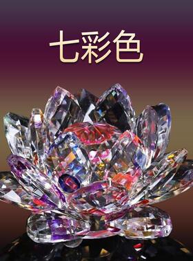 水晶莲花摆件中式荷花工艺品家居饰品中国风送礼汽车摆件佛用品批